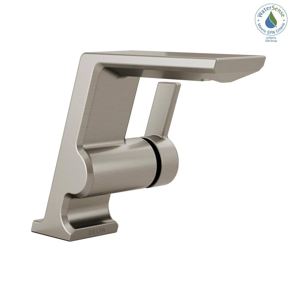 Delta Pivotal Single Handle Single Hole Bathroom Faucet in Lumicoat Stainless 599-SS-PR-MPU-DST