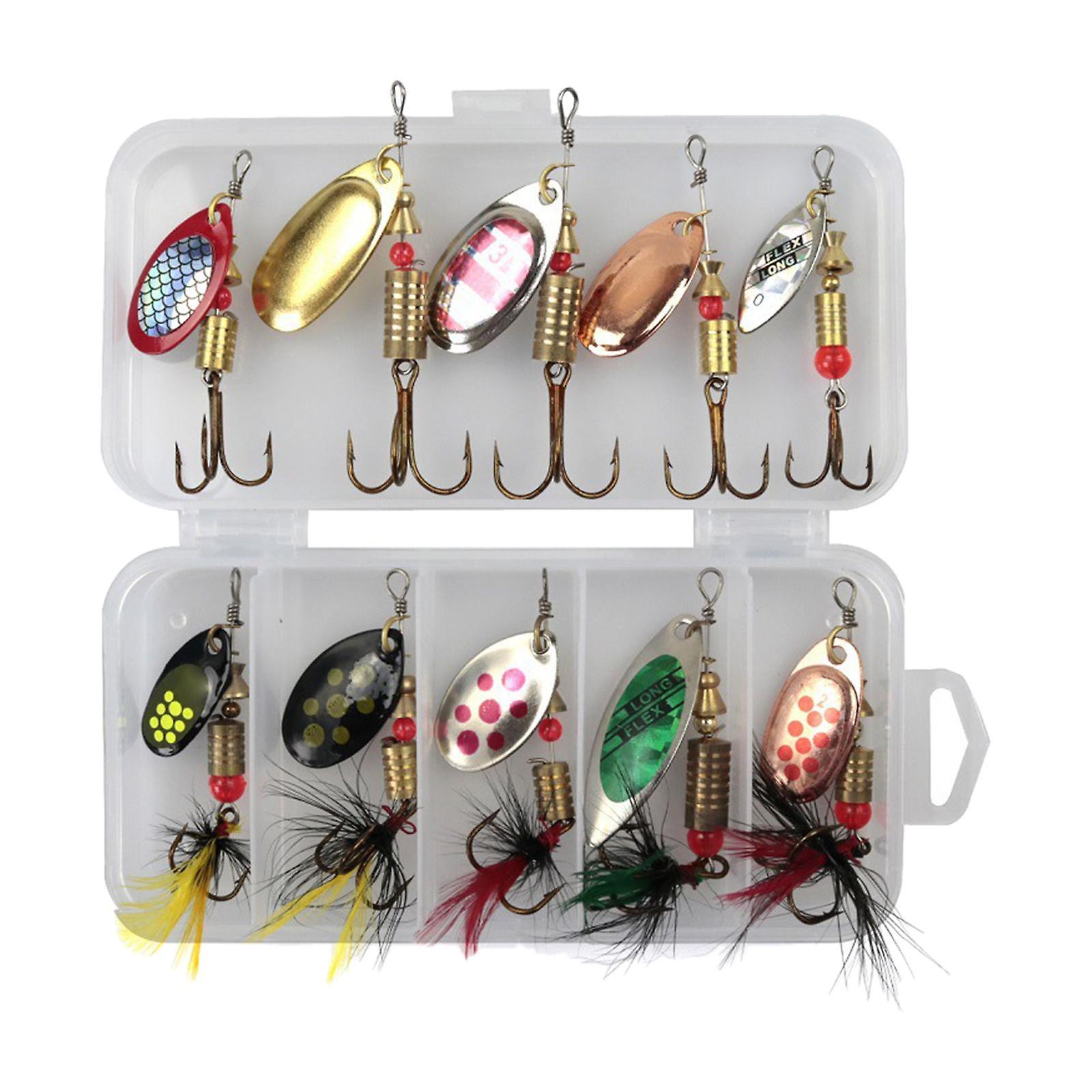 10 Pieces Fishing Lures Spinnerbait Hard Metal Spinnerbaits For Pike Walleye Style A