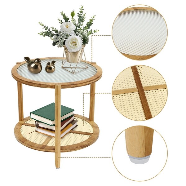 Stylish Round Coffee Table with Storage