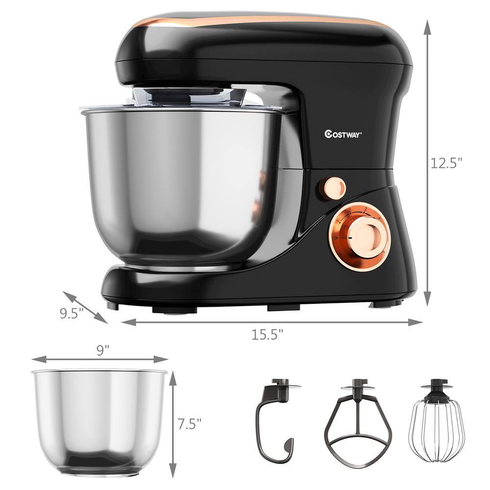 Costway 5.3 qt. 6-Speed Black Stand Mixer EP24831BK