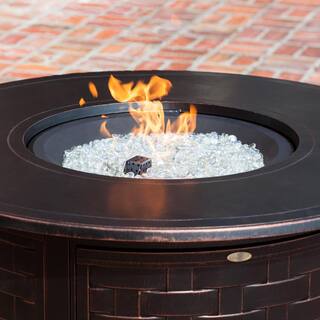 Fire Sense Perissa 44 in. Woven Aluminum LPG Fire Pit in Antique Bronze 62208