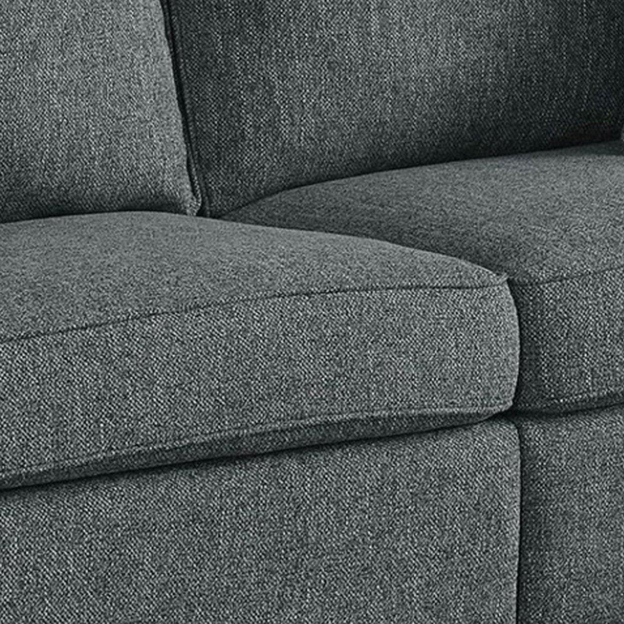 Sofa with Fabric Upholstery and Rolled Design Arms, Gray- Saltoro Sherpi