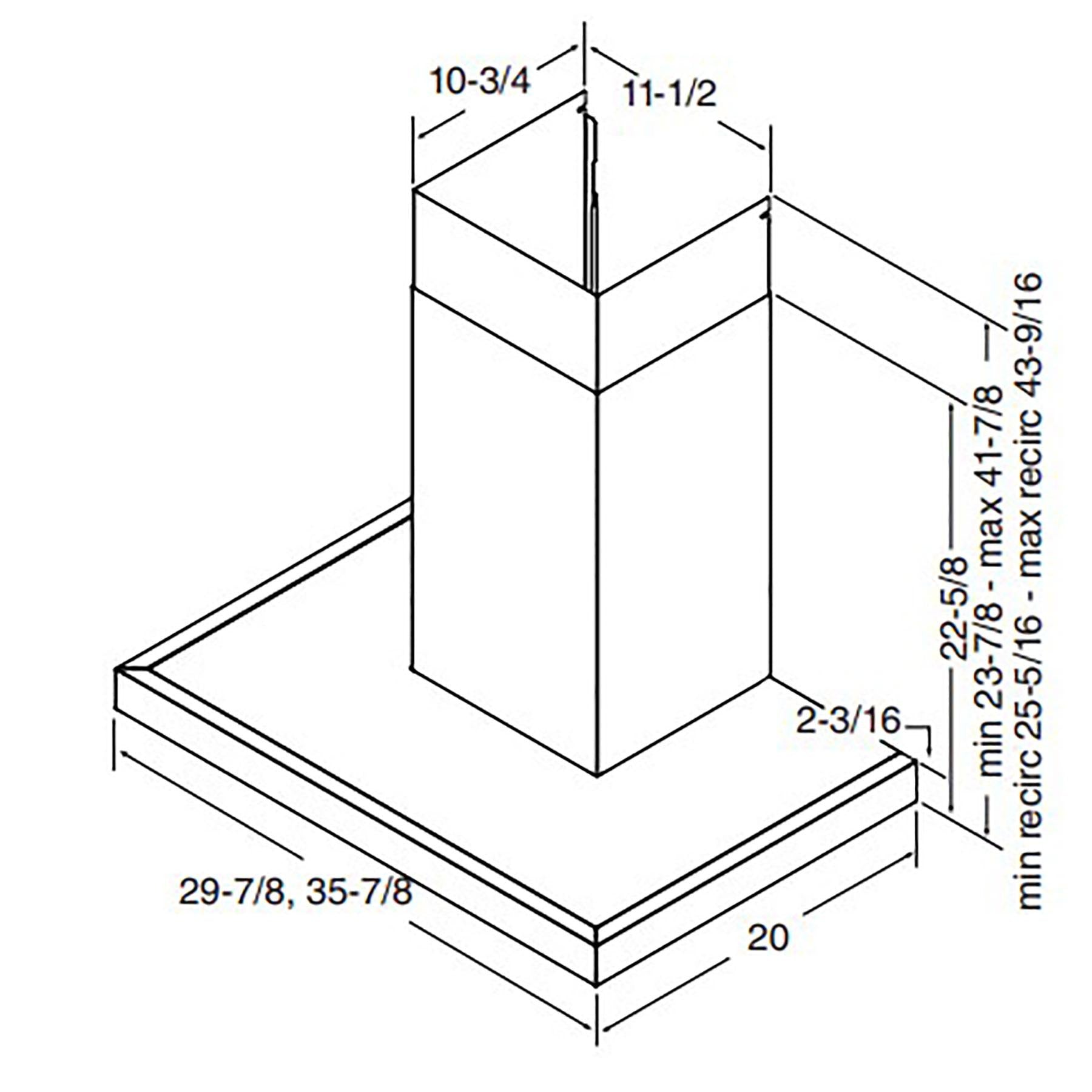 Best 36-inch WCS1 Series Wall Chimney Hood WCT1366SS