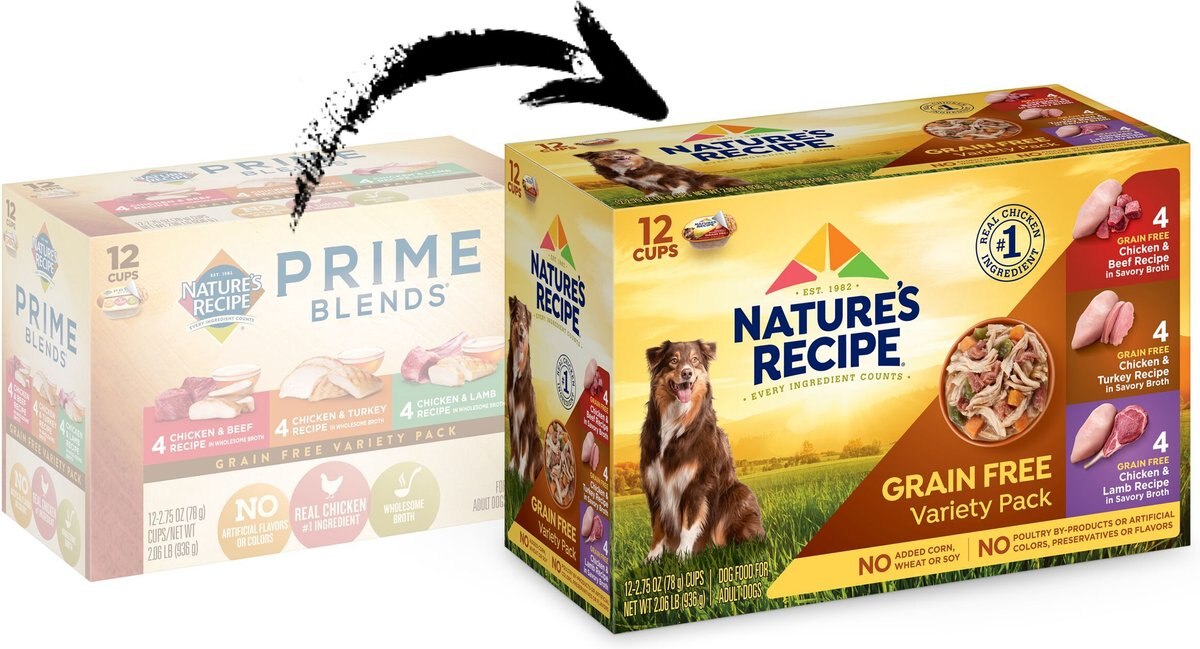 Nature's Recipe Prime Blends Variety Pack Wet Dog Food， 2.75-oz， case of 12