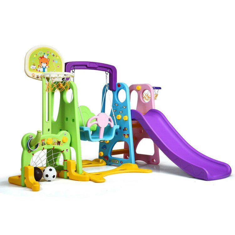 Premium 6-In-1 Toddler Slide And Swing Playsets For Indoor Outdoor