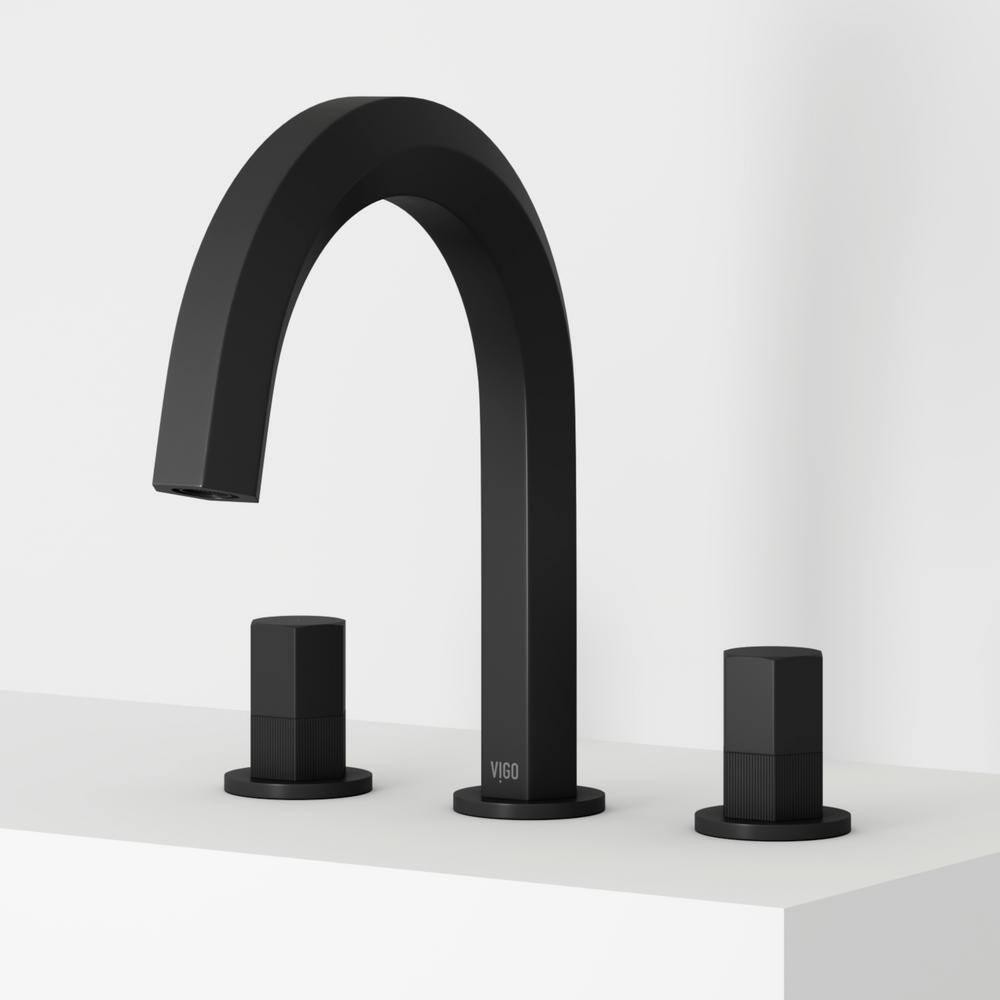 VIGO Hart Two Handle ThreeHole Widespread Bathroom Faucet in Matte Black