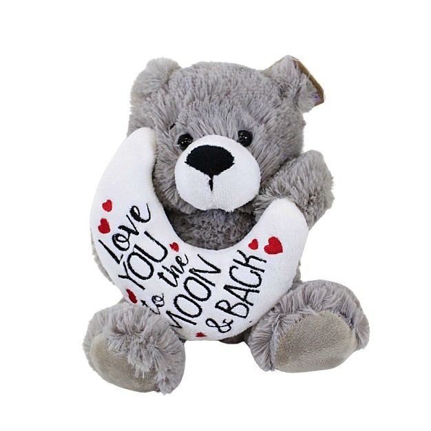 Ganz Love You To The Moon Bear One Plush Teddy Bear 6 5 Inches Teddy Crescent Moon Hv9437 Polyester Gray