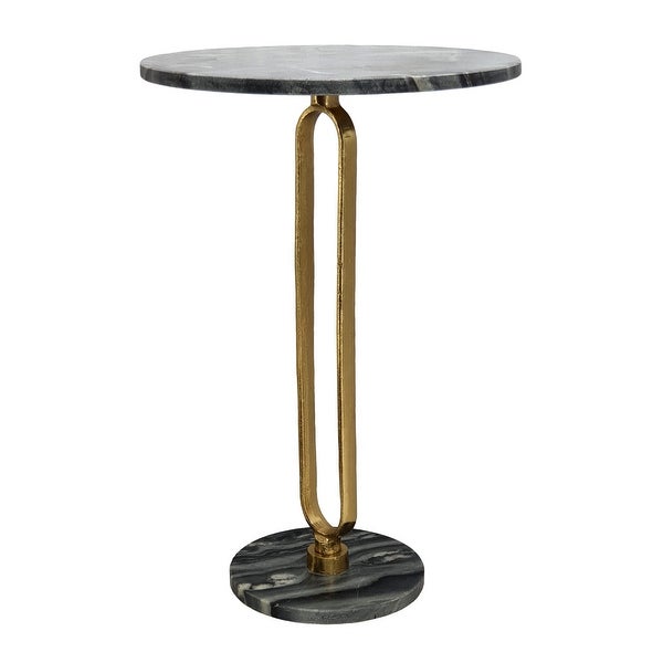 AandB Home Alexus Oval Steam Marble Table - Black/Gold