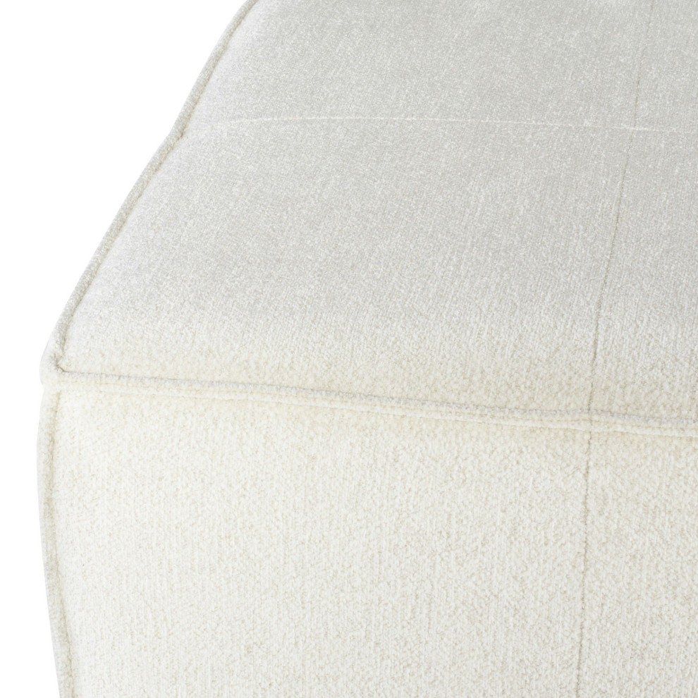 Santina Coconut Fabric Sofa Ottoman   Transitional   Footstools And Ottomans   by Kolibri Decor  Houzz