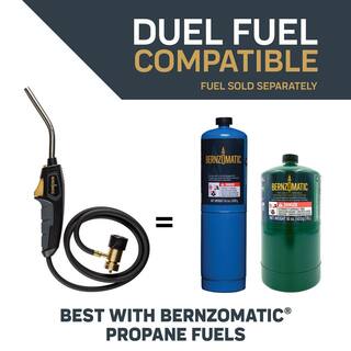 Bernzomatic Map-Pro Gas and Propane Gas Compatible Blow Torch with 4-12 ft. Extended Hose 361470