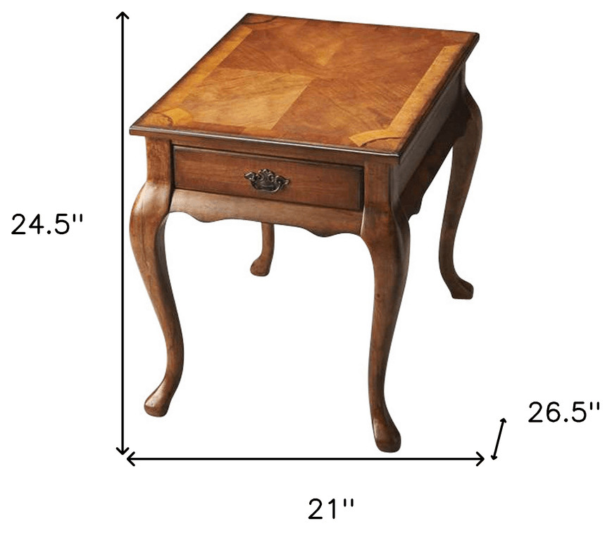 25 quotMedium Brown Solid And Manufactured Wood Rectangular End Table With Drawer   Traditional   Side Tables And End Tables   by HomeRoots  Houzz