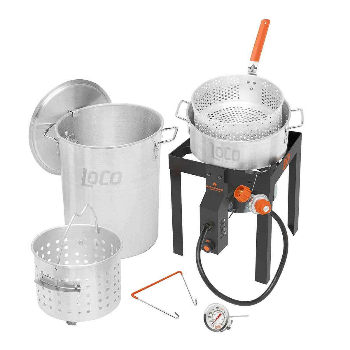 Loco Cookers 30 QT Boil Fry Steam Kit With Stand