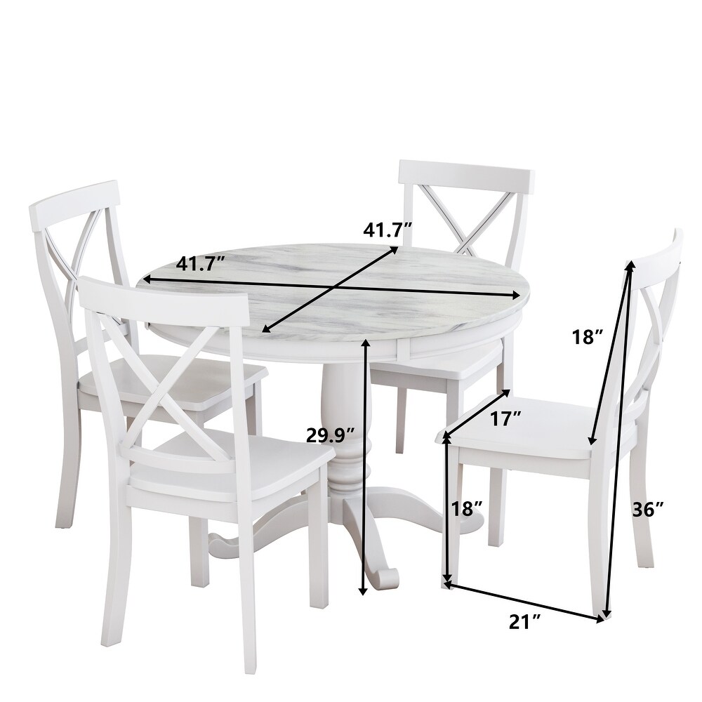 5 Pieces Dining Table and Chairs Set