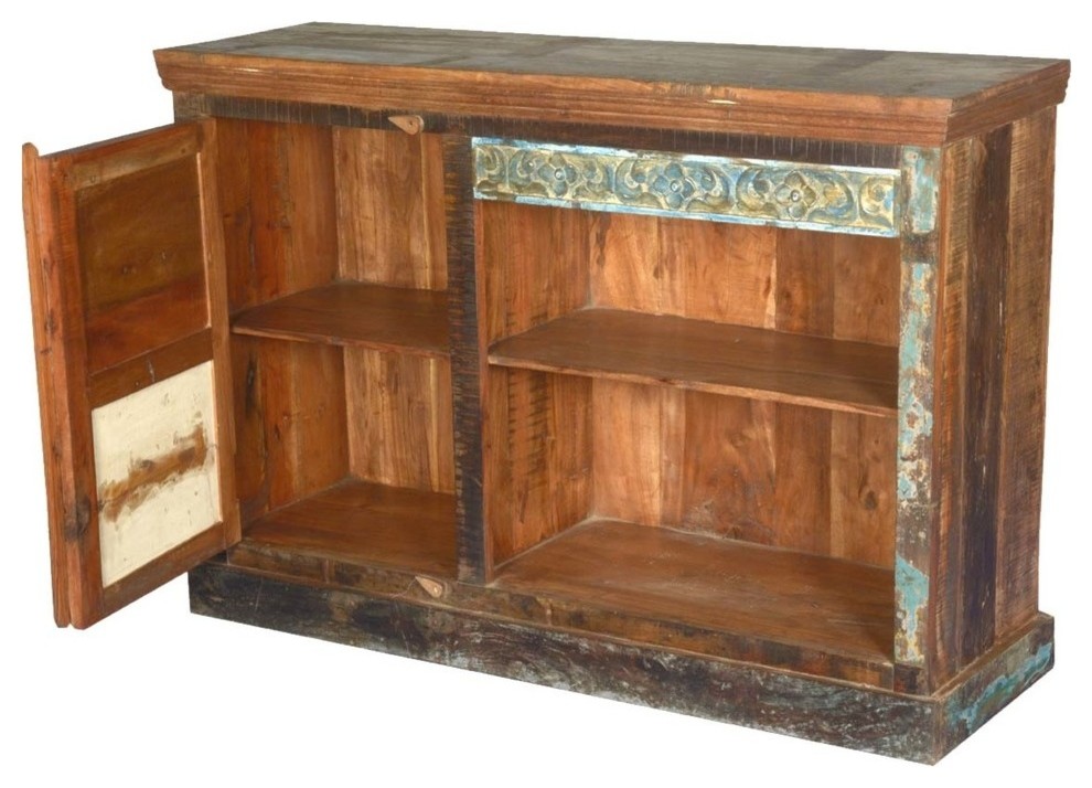 Drakensberg Distressed Old Reclaimed Wood Media Console TV Stand   Farmhouse   Entertainment Centers And Tv Stands   by Sierra Living Concepts Inc  Houzz