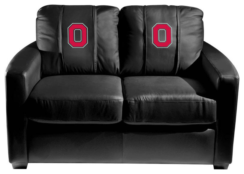 Ohio State Buckeyes Block O Stationary Loveseat Commercial Grade Fabric   Contemporary   Loveseats   by DreamSeats LLC  Houzz