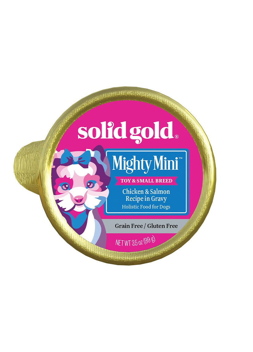 Solid Gold Mighty Mini Chicken and Salmon Recipe in Gravy Toy and Small Br