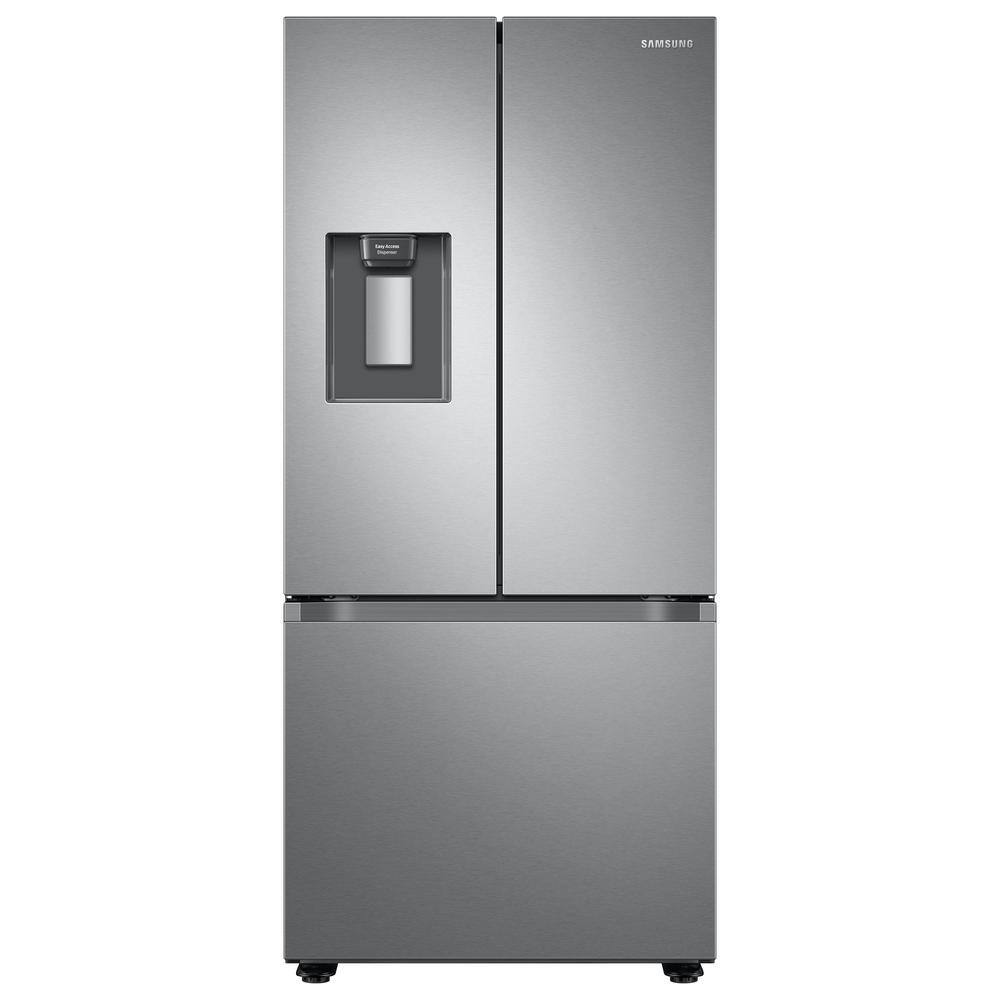  22 cu. ft. 3-Door French Door Smart Refrigerator with Water Dispenser in Fingerprint Resistant Stainless Steel RF22A4221SR