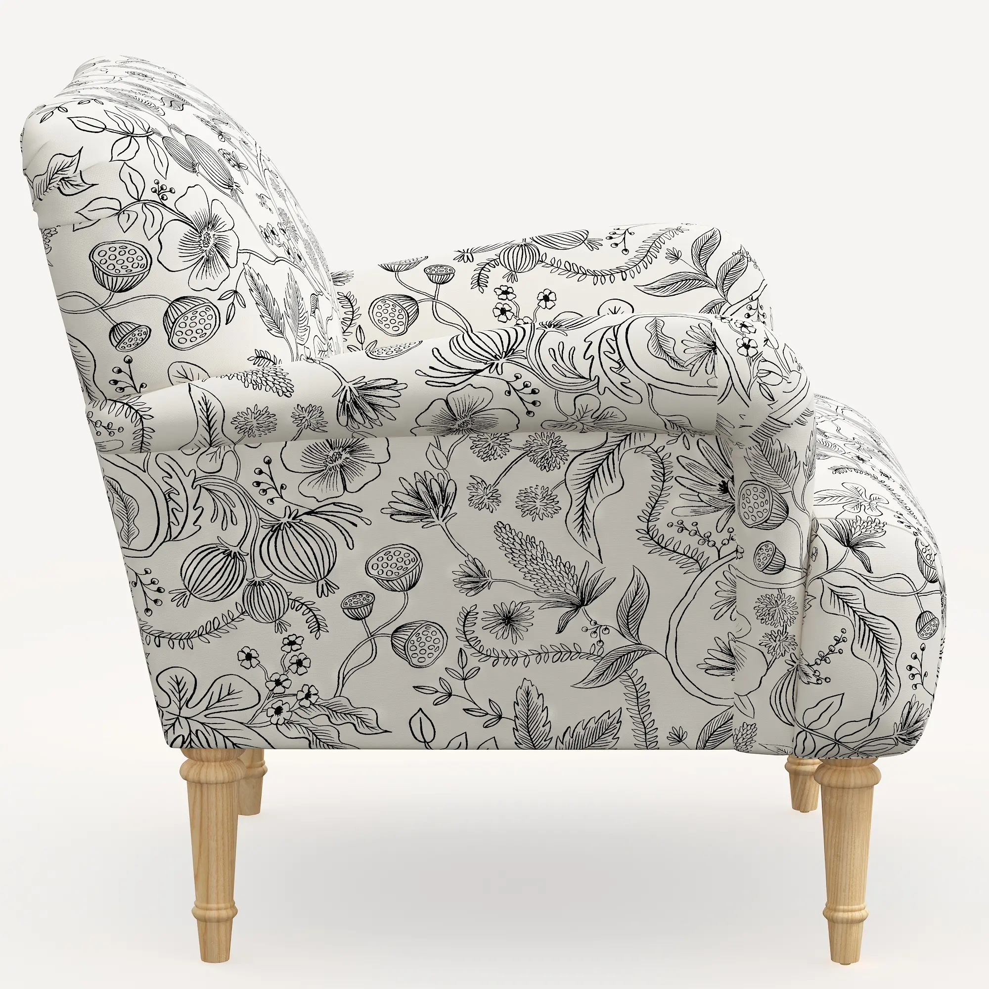 Rifle Paper Co. Bristol Aviary Cream and Black Accent Chair