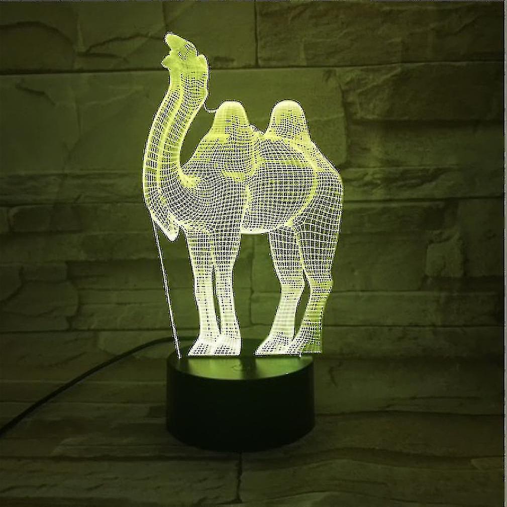 Camel 3d Led Night Light Bedroom Table Lamp Color Changing