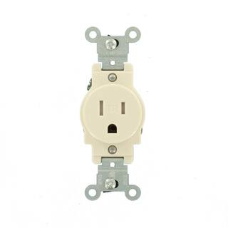 Leviton 15 Amp Commercial Grade Tamper Resistant Single Outlet Light Almond R56-T5015-0TS