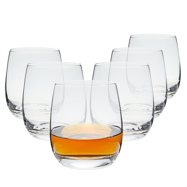 12oz Whiskey Glasses， Double Old Fashioned Glasses for Scotch， Bourbon， Cocktails (Set of 6)