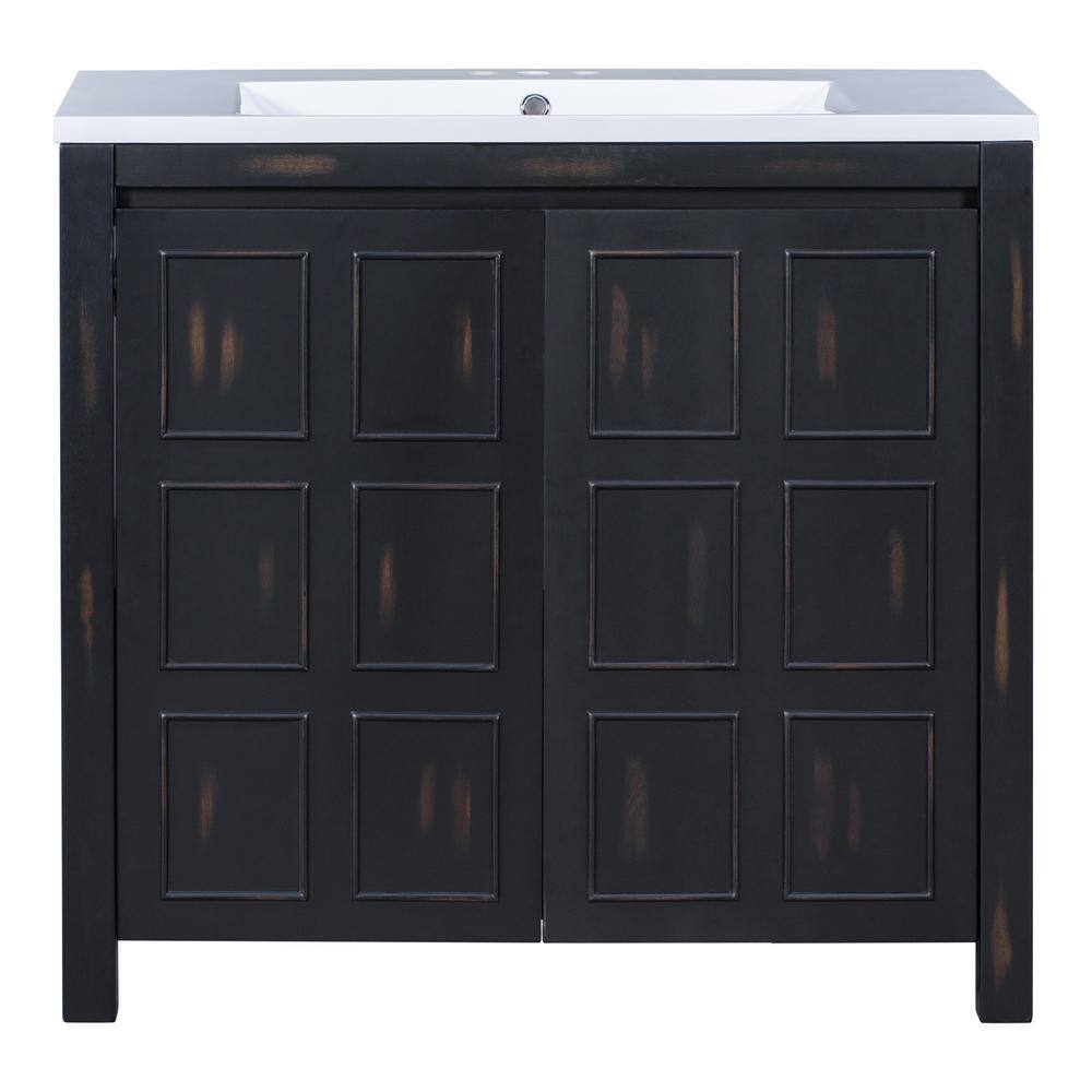 36 in. W x 18 in. D x 34 in. H Bath Vanity Cabinet without Top in Espresso Bathroom Vanity Organizer with Sink TN210E-179