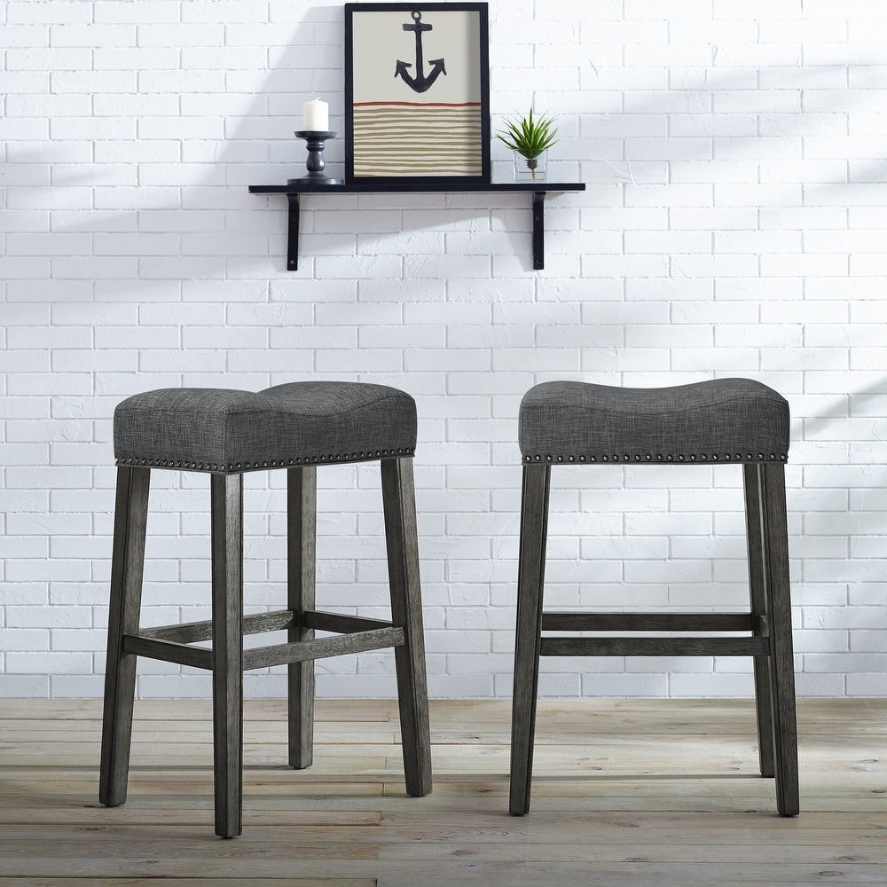 The Gray Barn Overlook Upholstered Backless Bar Stool (Set of 2)