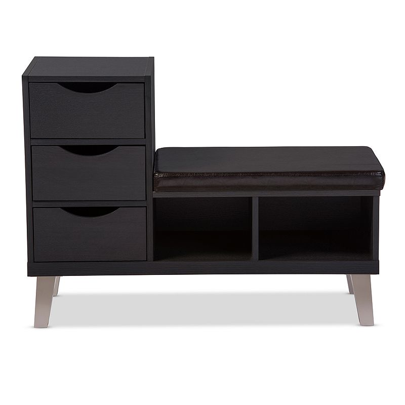 Baxton Studio Arielle Wood Shoe Storage Bench