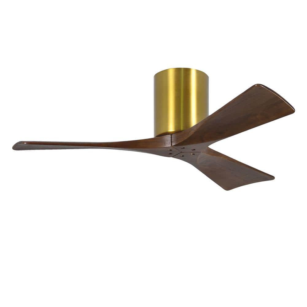 Atlas Irene 42 in IndoorOutdoor Brushed Brass Ceiling Fan with Remote Control and Wall Control