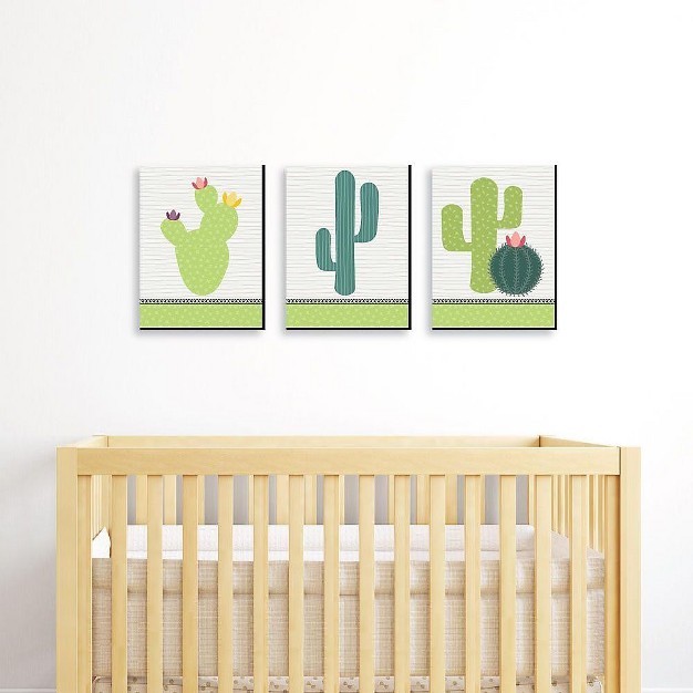 Big Dot Of Happiness Prickly Cactus Party Nursery Wall Art Kids Room Decor And Fiesta Home Decorations 7 5 X 10 Inches Set Of 3 Prints