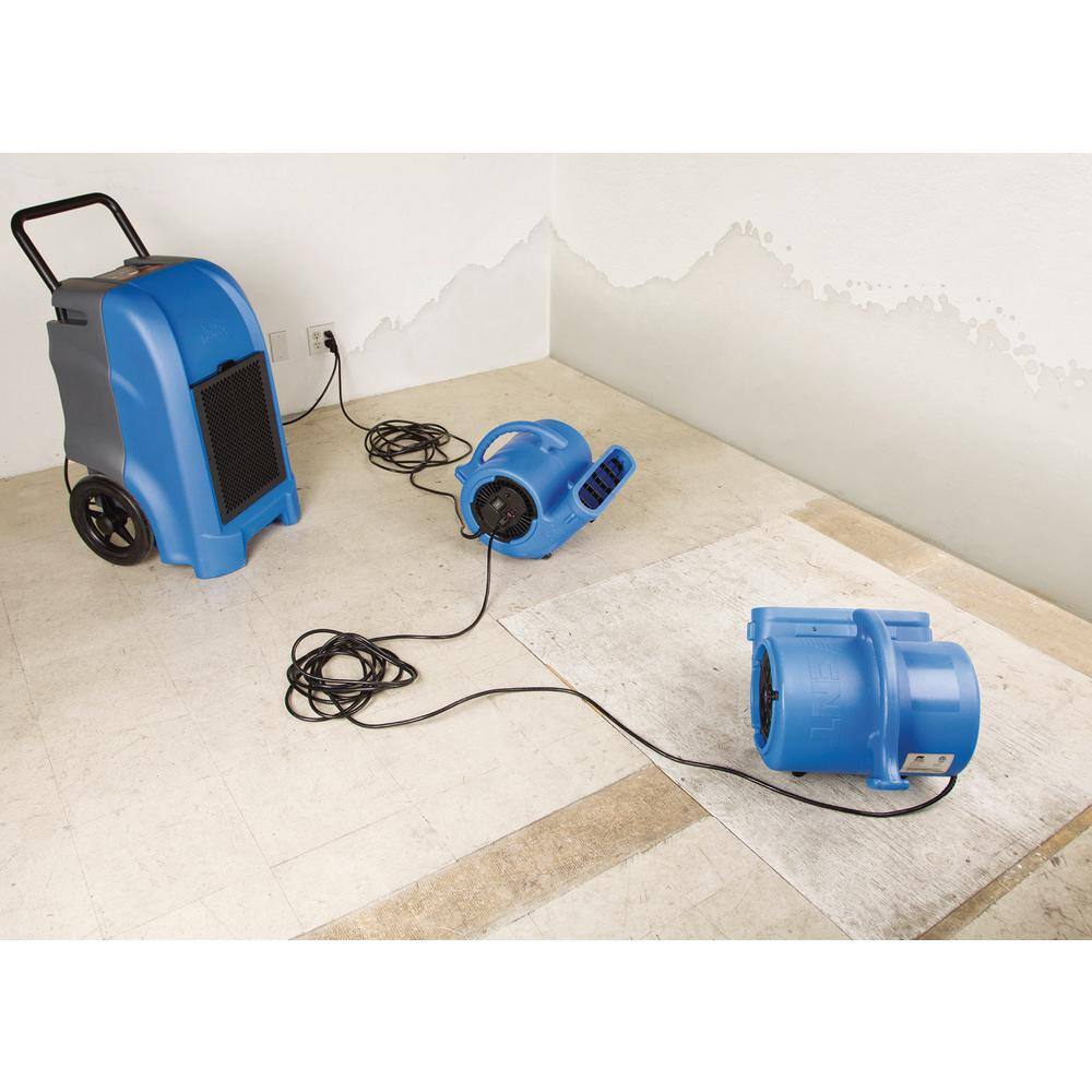 B-Air 150-Pint Commercial Dehumidifier Water Damage Restoration Mold Remediation in Blue BA-VG-1500-BL