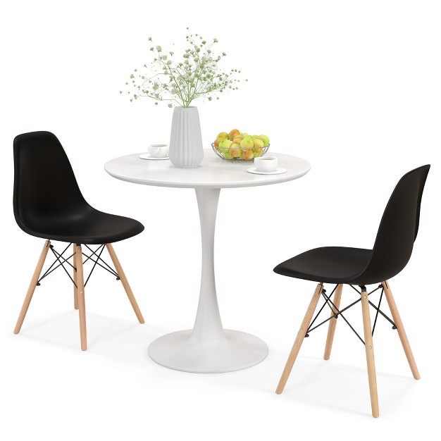 Gadgsetstore 3 Pcs Dining Set Modern Round Dining Table 2 Chairs For Small Space Kitchen