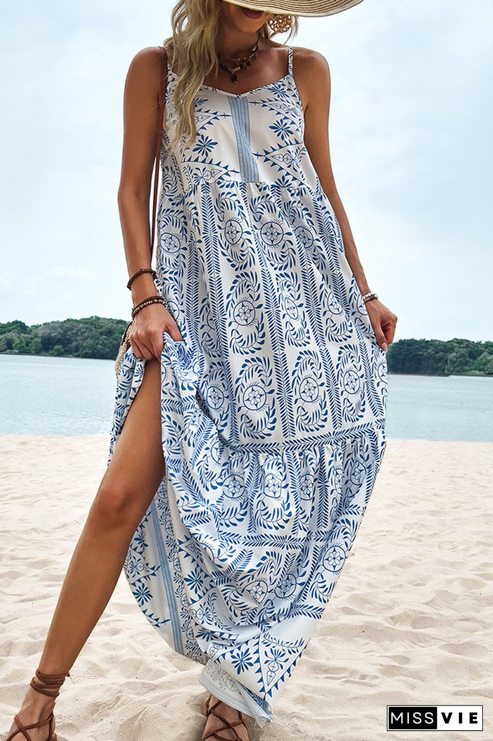 Floral Boho Sling Maxi Dress Wholesale