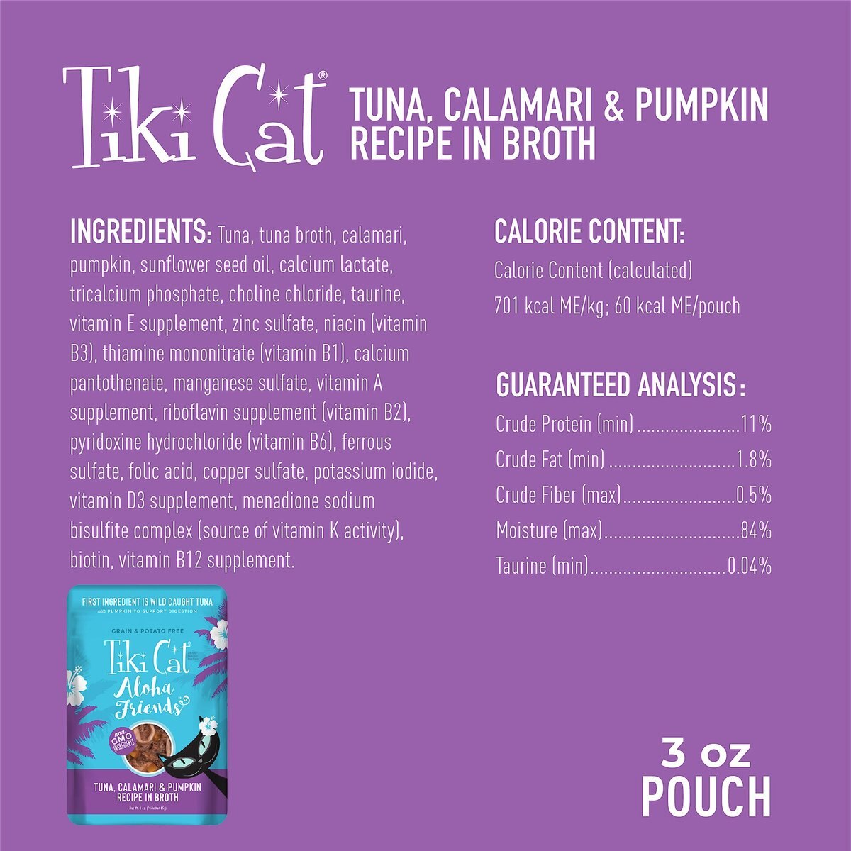 Tiki Cat Aloha Friends Tuna with Calamari and Pumpkin Grain-Free Wet Cat Food