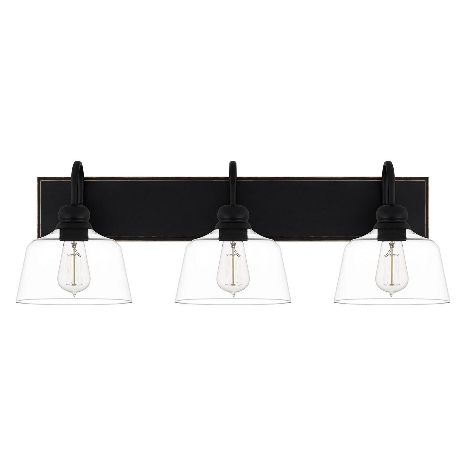 Ashley Harbour Riker 3-Light Matte Black Bath Light