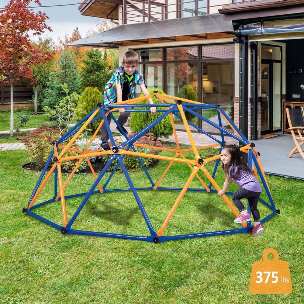 Nyeekoy 9.7 ft. Outdoor Metal Kids Climbing Dome Backyard Jungle Gym Play Set TH17F0484