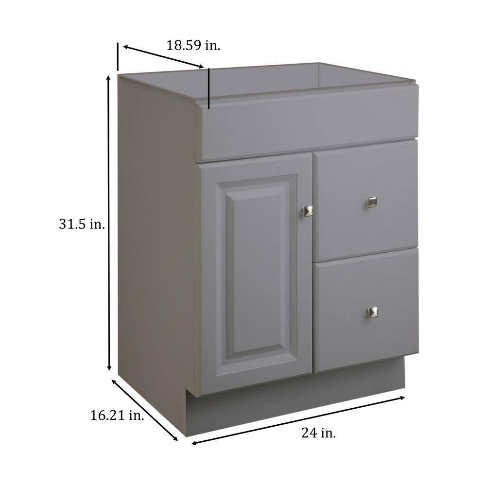 Design House Wyndham 24 in W x 18 in D Ready to Assemble Bath Vanity Cabinet Only in Gray