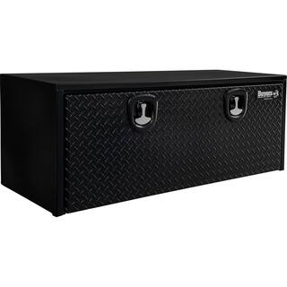 Buyers Products Company 18 in. x 18 in. x 48 in. Gloss Black Steel Underbody Truck Tool Box with Aluminum Door 1702510