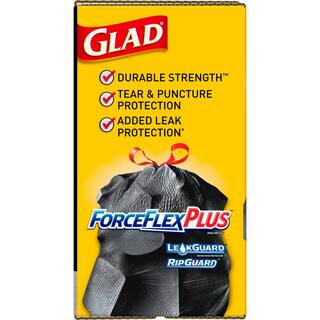 Glad 30 Gal. Drawstring ForceFlexPlus Large Black Outdoor Trash Bags (70-Count) 1258770358