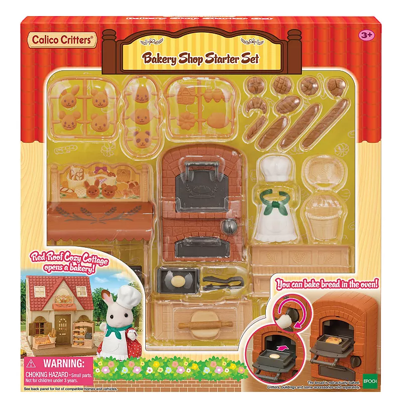 Calico Critters Bakery Shop Starter Set Dollhouse Playset with Furniture and Accessories