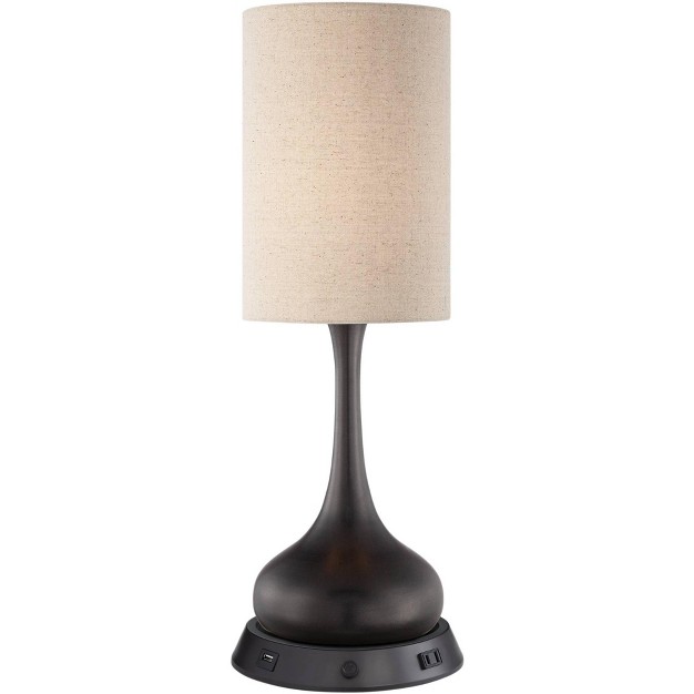 High Bronze Tan Fabric Cylinder For Living Room Desk Bedroom