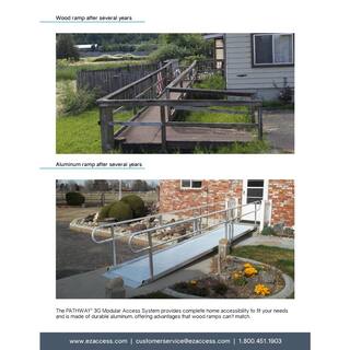 EZ-ACCESS PATHWAY 3G 5 ft. x 5 ft. Expanded Aluminum Platform with Vertical Picket Handrails P3G SPFEM55VP