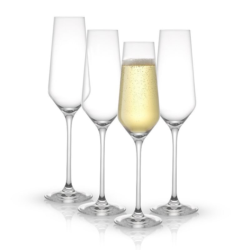 JoyJolt Layla 4-pc. Crystal Champagne Glass Set