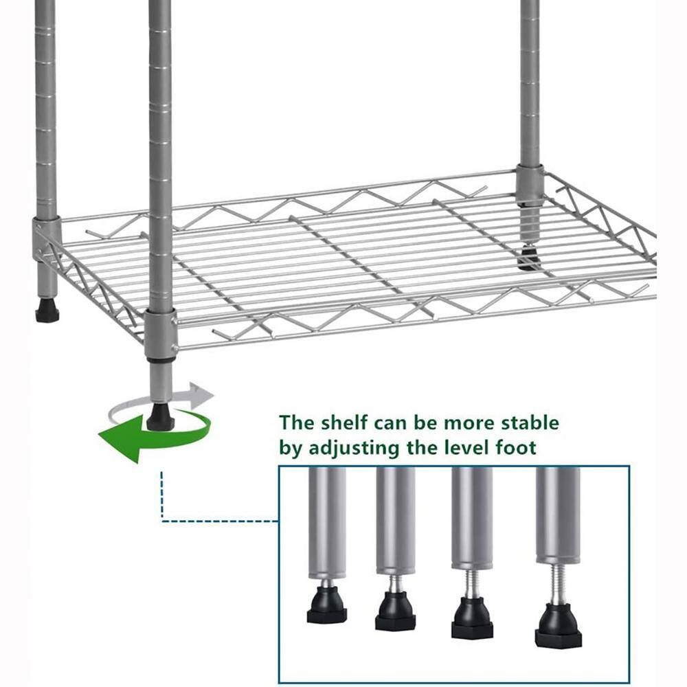 Silver 5-Tier Metal Garage Storage Shelving Unit (21.2 in. W x 53.5 in. H x 11.8 in. D) shelve-590