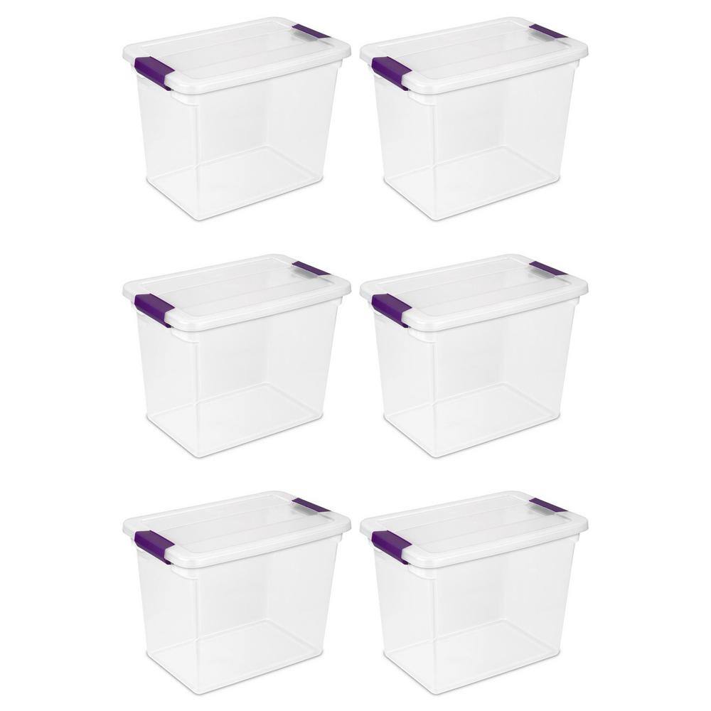 Sterilite 27 Qt. ClearView Latch Box Storage Bin Container ( 6 Pack) 6 x 17631706