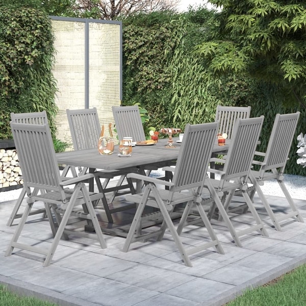 vidaXL 7/9 Piece Patio Dining Set Solid Wood Acacia