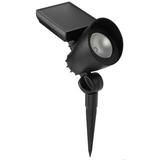 Hampton Bay 55 Lumen Black Solar LED Outdoor Spotlight with Adjustable Head 72301-03