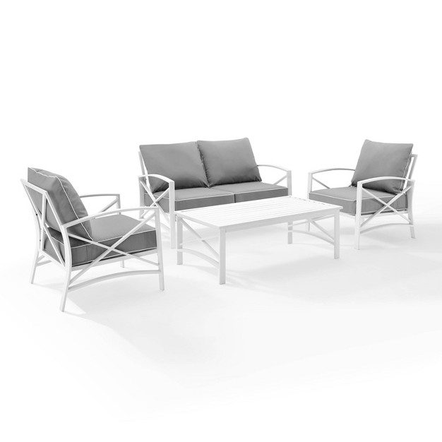 Kaplan 4pc Outdoor Seating Set White Crosley