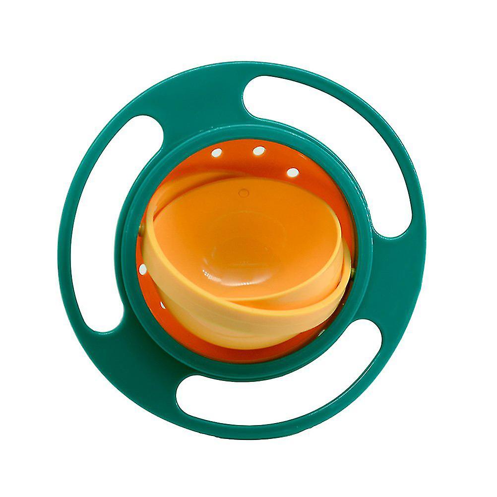 Cute Baby Rotating Bowl 360° Rotatable Spill Proof Bowl Gyroscopic Bowl with Lid