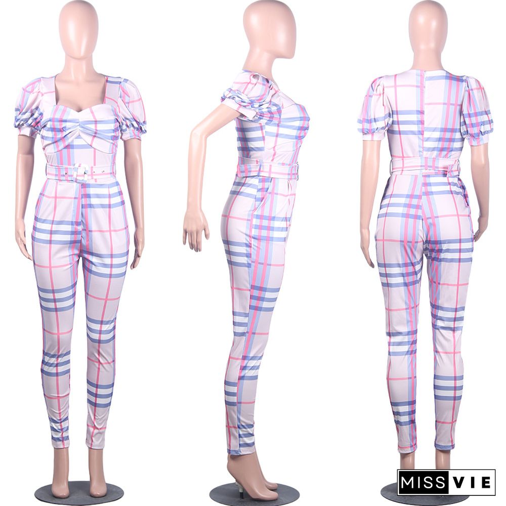 Classic Stripes High Waist Onesies Jumpsuit (with Belt)